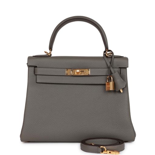 H Kelly Retourne 28 Gris Meyer Clemence Gold Hardware Default Title