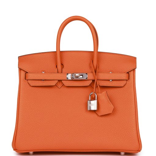 H Birkin 25 Orange Togo Palladium Hardware Default Title