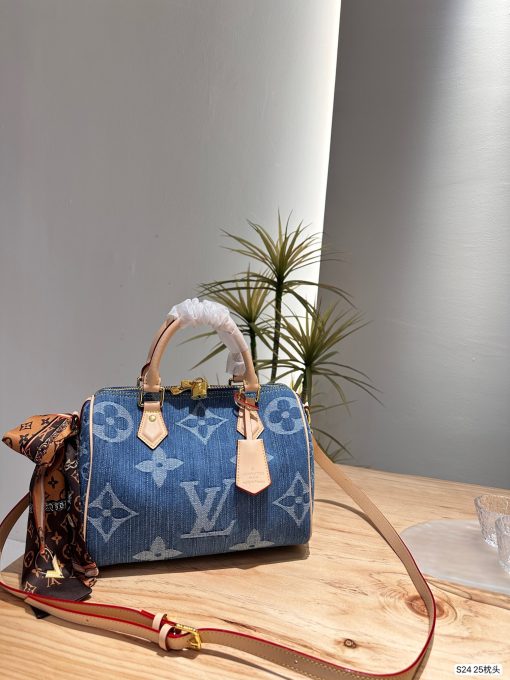 Louis new arrival denim speedy 25 bag Default Title