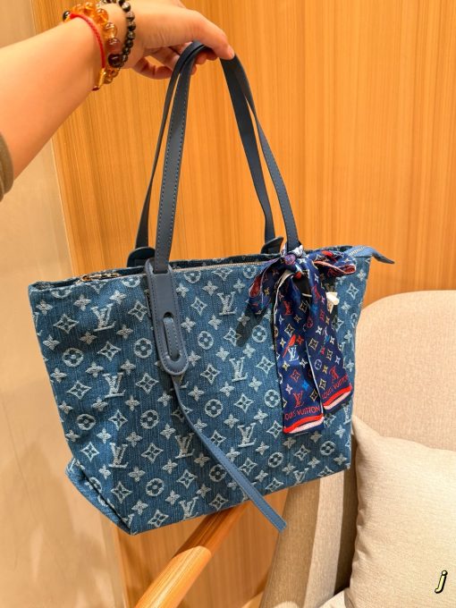 Louis new arrival neverfull denim bag size:40*24*16 cm Default Title