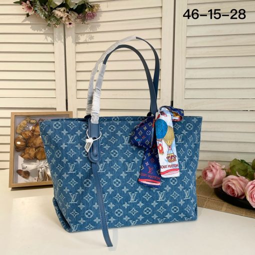 Louis new arrival denim neverfull bag size: 46*28*15 cm Default Title
