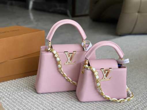 Louis Capucines monogram new arrival bag pink/small size: 20 cm