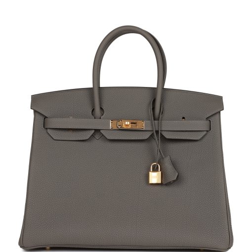 H Birkin 35 Gris Meyer Togo Gold Hardware Default Title